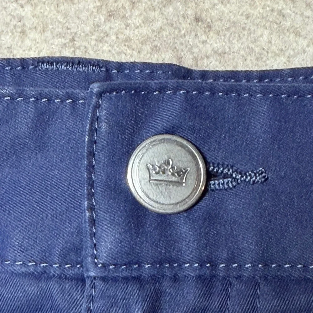 Peter Millar Men Navy Blue Performance 5-Pocket Pants 38x32 Straight Leg Preppy